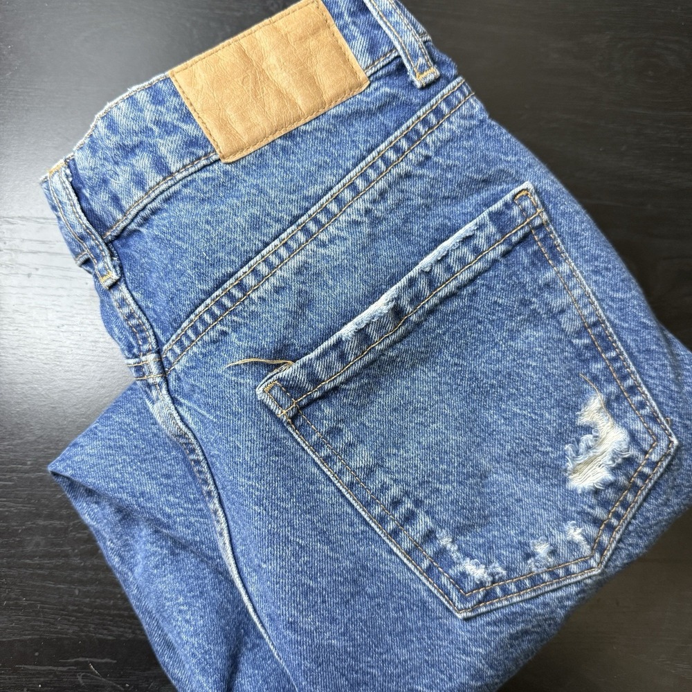 Zara Womens 6 28x28 Distressed Relaxed Fit High Rise Jeans‎ Denim